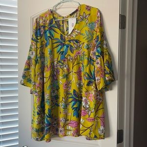 Yellow floral Top 3xl